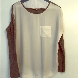 Ann Taylor long sleeve pocket blouse